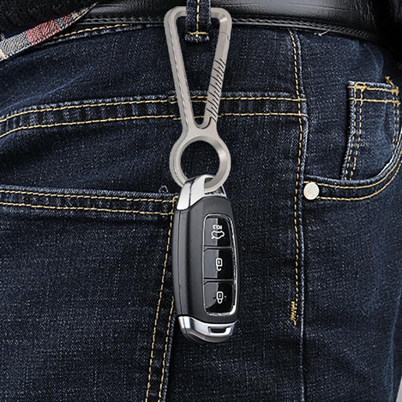 Titanium Alloy Keychain EDC Key Holder CNC Integral Molding Process Simple Key Ring Quick Release Spring Clips Hooks