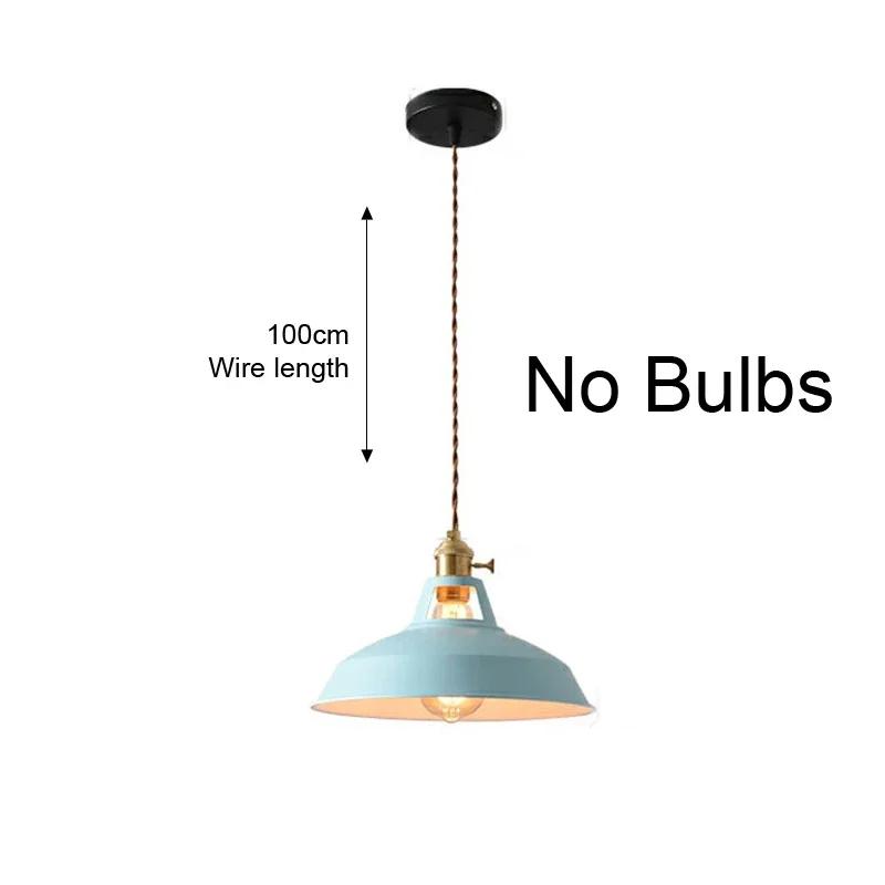 Iron Pendant Light Dia 26cm Colorful Restaurant Kitchen Home Ceiling Lamp Vintage Hanging Light Lampshade Decorative Lamps Ce