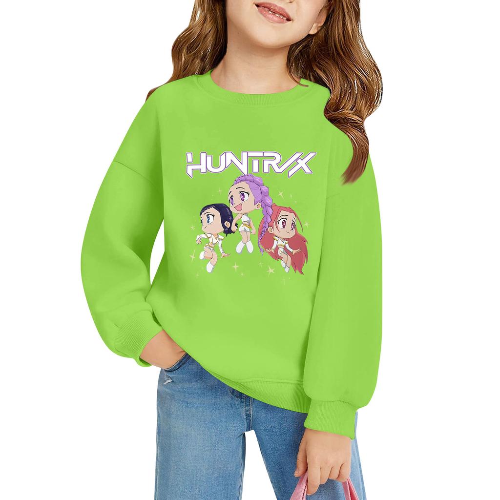 Kids' Long Sleeve Loose Pullover Letter Printed Round Neck Sweatshirt