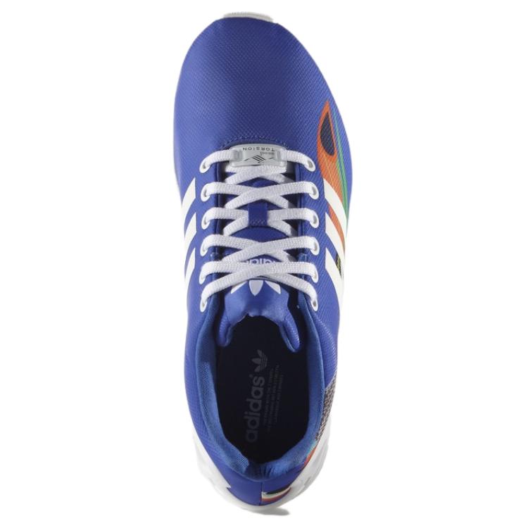Adidas Originals ZX Flux Comfortable Durable Non-Slip Wear-Resistant Low-Top Casual Running Shoes Women Sneaker Blue White S75697