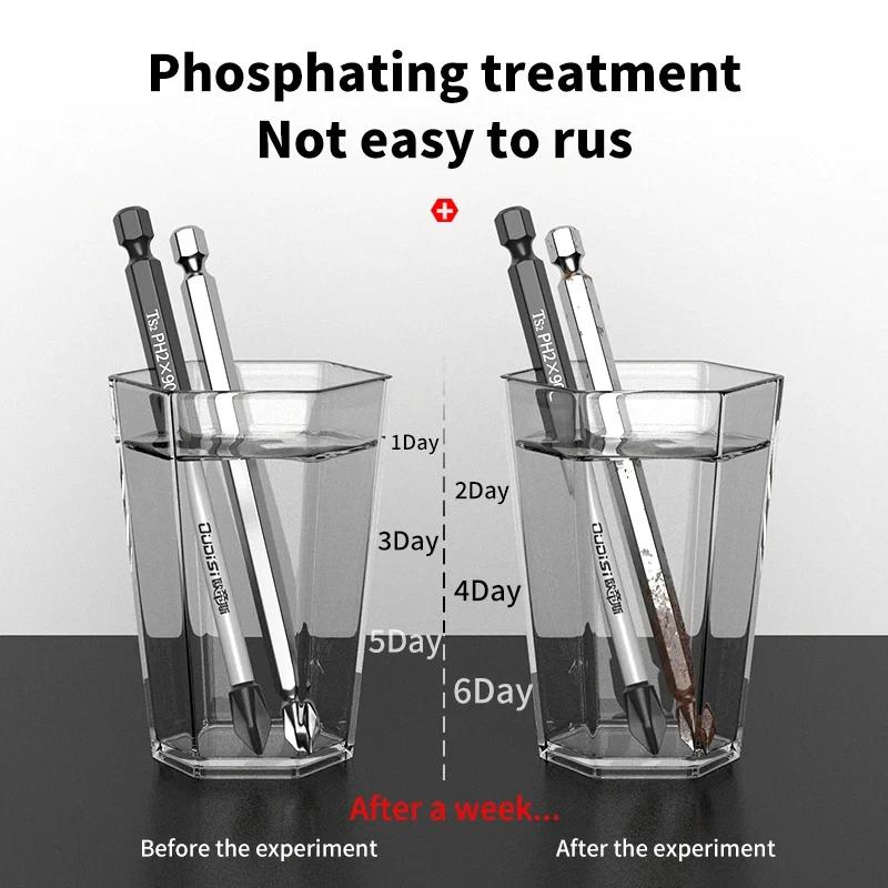 6 Pcs/Set PH2 Magnetic Batch Head Non-slip Cross Screwdriver PH2 Magnetic Batch Head Impact Screw Driver Bit Hand Tools