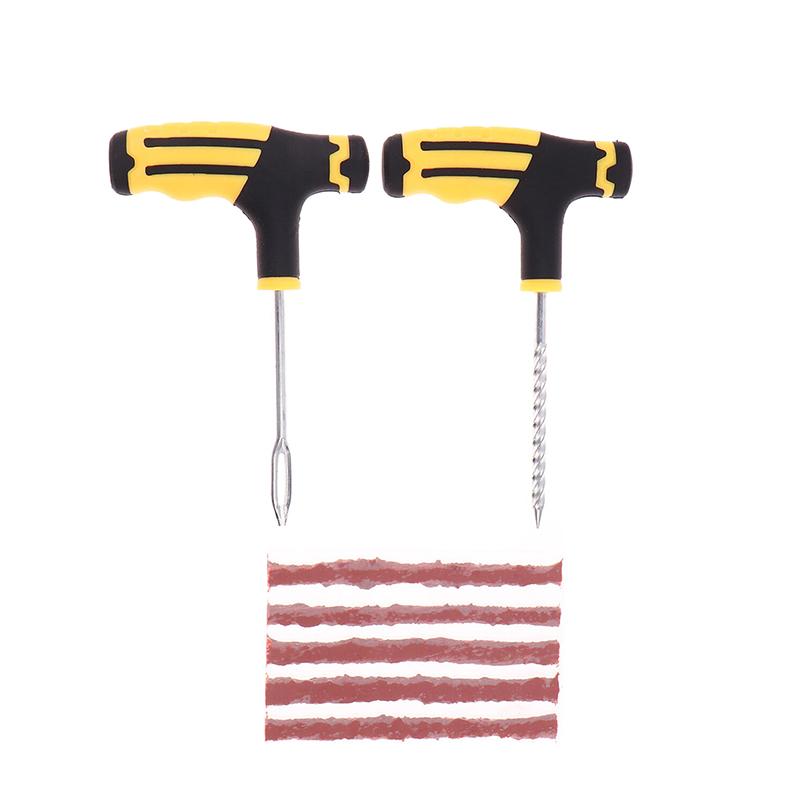 Car Tire Repair Tool Tire Repair Kit Studding Tool Set Auto Bike Tubeless Tire Tyre Puncture Plug Garage Tools With Rubber Strip
