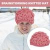 Lovely Cerebrum Beanies Hat Windproof Skull Hat Female Thick Warm Hat Outdoor Hat Cold Weather Beanies for Adult