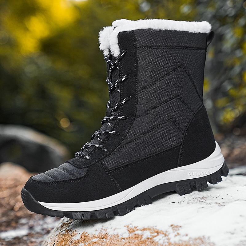 Lovers casual snow boots winter warm velvet cotton boots men's non-slip comfort outdoor boots unisex cross-country hiking boots