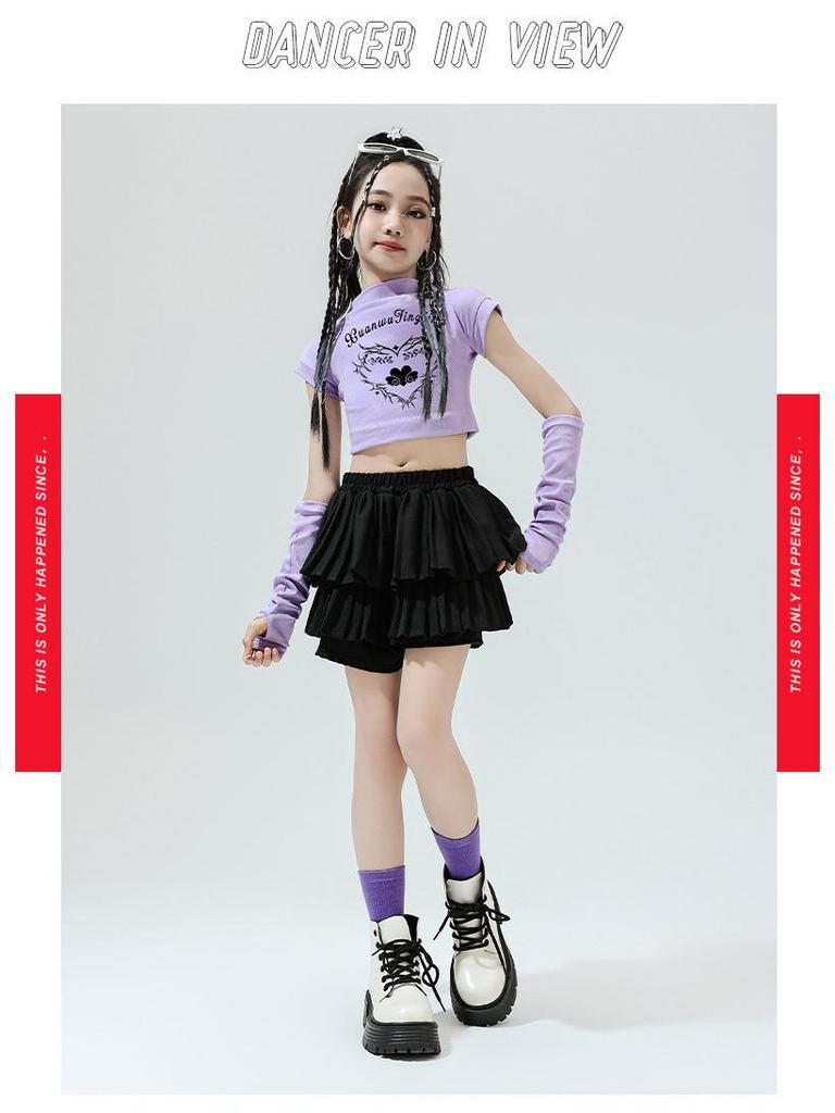 Girls' Jazz Hip Hop Dance Costume Set - Trendy Cheerleading Performance Outfit