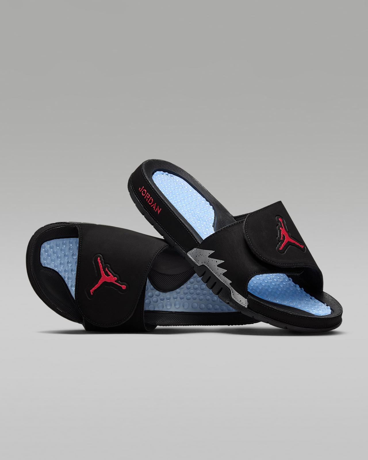 555501-061 Nike Jordan Hydro 5 Retro Slide Black Silver Fire Red (Men s) 13