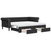Vidaxl Sofa Rozsuwana Z Szufladami, Czarna, 90X200 Cm, Sztuczna Skóra