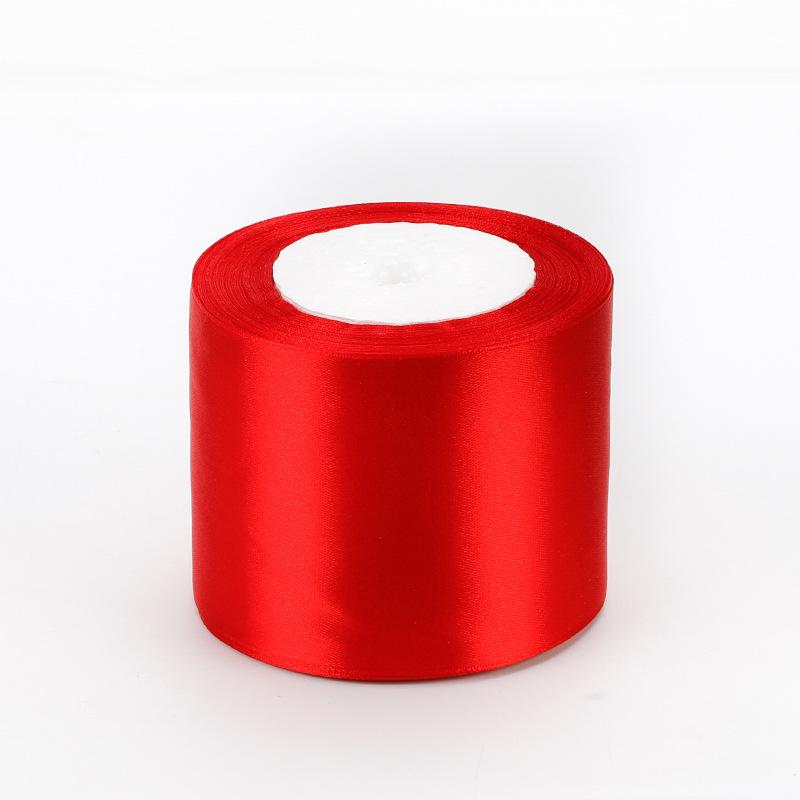 Handmade Bright Red Silk Ribbon for Wedding, Packaging, Cake Decoration, and Car Streamer.
