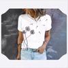High quality loose and comfortable short-sleeved top summer trend casual women's T-shirt fashion simple dandelion print T