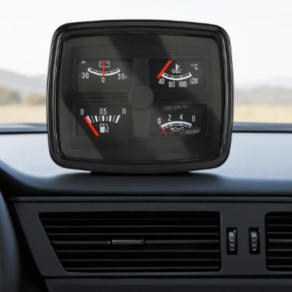 Dashboard Analog Multi-Gauge Panel with Mounting Brackets Easy-to-Read