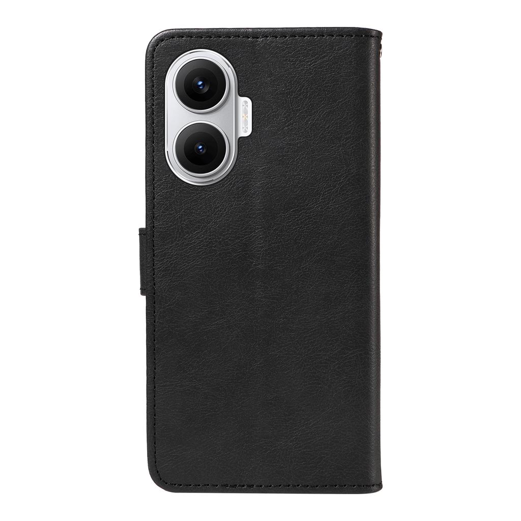 For Xiaomi Poco F7 5G/Xiaomi Redmi Turbo 4 Pro 5G Leather Wallet Case with Strap Solid Color Phone Stand Cover