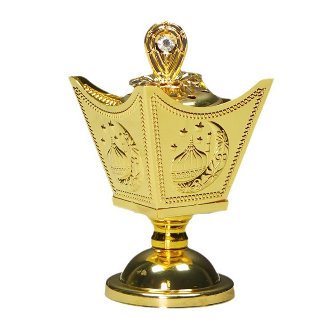 Bakhoor Incense Burner Metal Hollowed Out Eid Mubarak Lamp Burner Desk Arabian Incense Diffuser Party Gift Home Decor