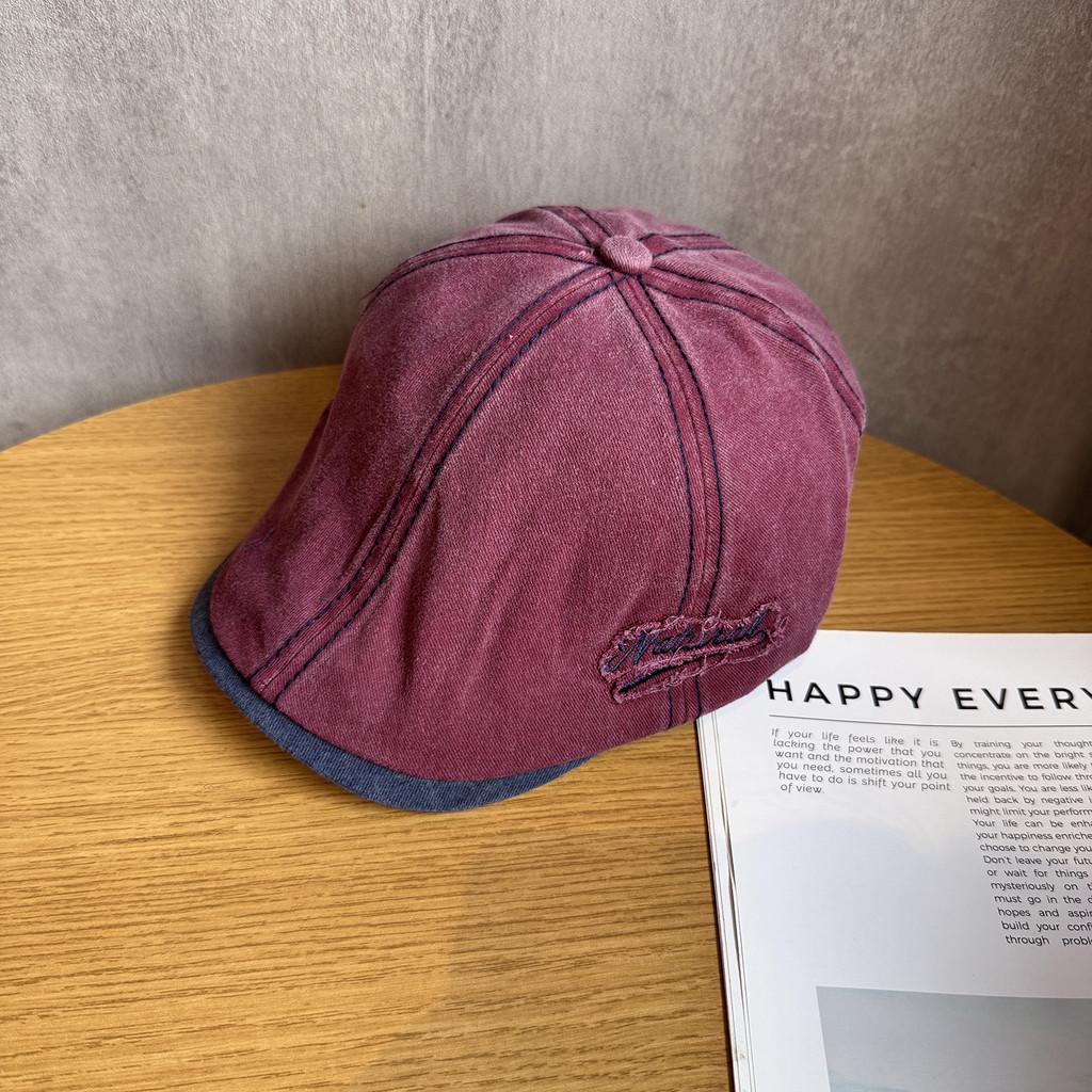 Художественная хлопковая беретка для женщин, стильная, с защитой от солнца, для весны, лета, осени, зимы бордовый