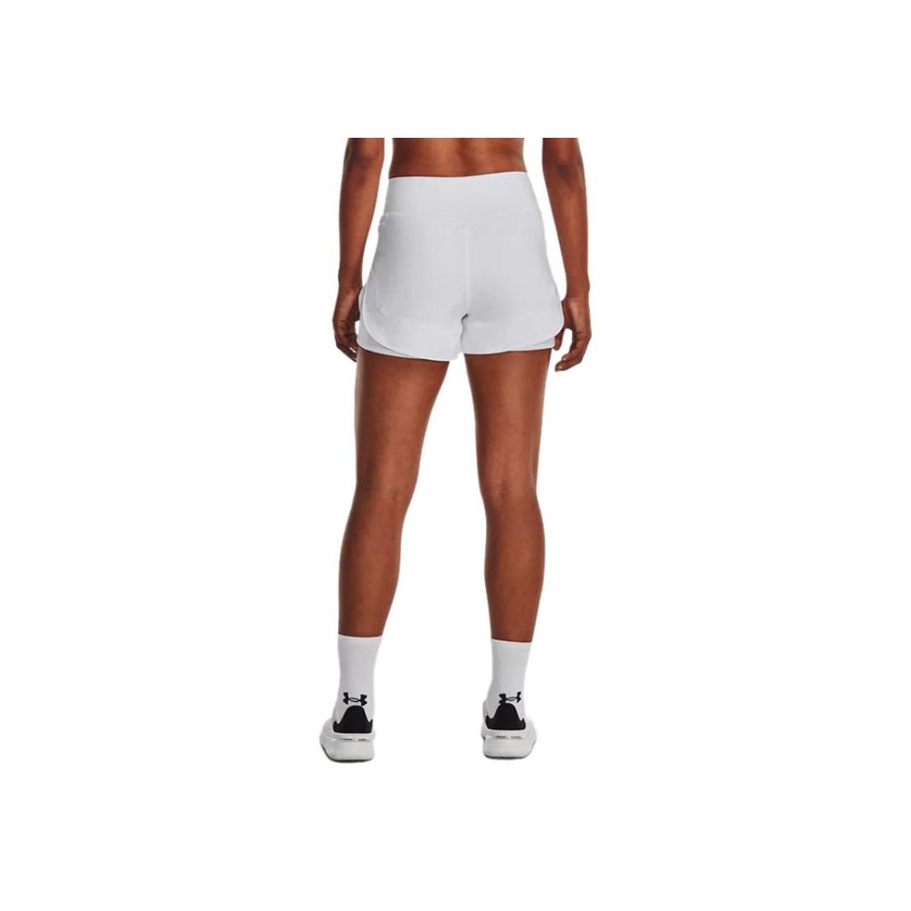 Under Armour Solid Color Elastic Waist Casual Shorts Women shorts White 1376936-100