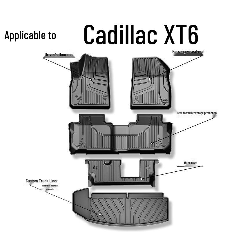 Cadillac XT6 TPE Carpet Floor Mats (2020-2025 Models) - Original Style, Full Surround