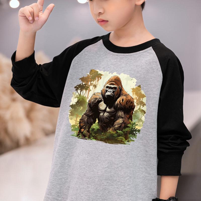Forest Chimpanzees Stickers On The Fabric Diy Clothes Stickers Heat Transfer Coat Bag Parches Ropa Iron On Patches Decals