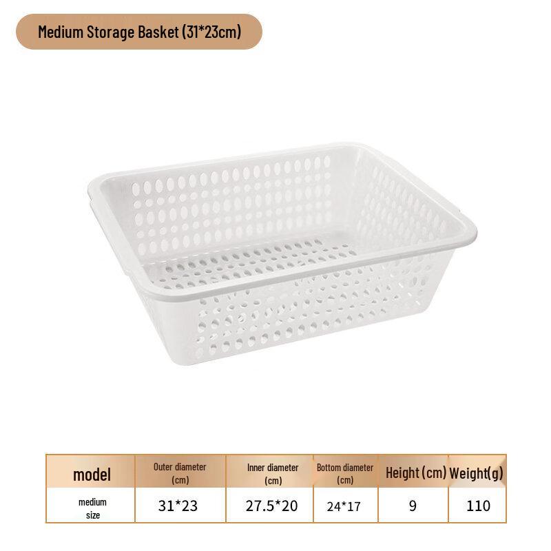 Rectangular Plastic Draining Storage Basket