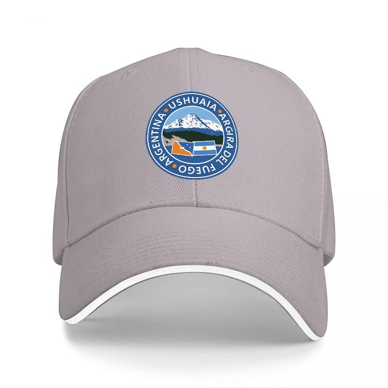 Ushuaia Tierra Del Fuego Argentina Logo Baseball Cap Black Blue White Embroidered Design Outdoor Adventure Travel Souvenir Gift