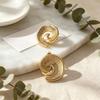 European Vintage 18K Gold High-End Stainless Steel Earrings for Women