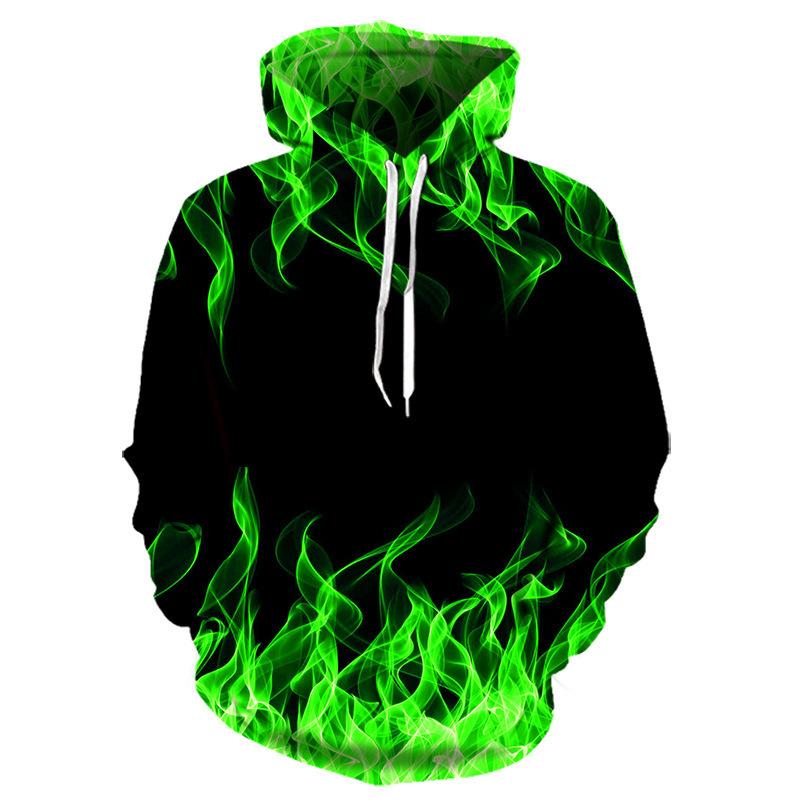 Neuer bunter Flammen-Hoodie, 3D-Digitaldruck, Kapuzenpullover, Sweatshirt, Herbst und Winter, Unisex-Hoodie, Tops, lustige schwarze Hoodies in Übergröße