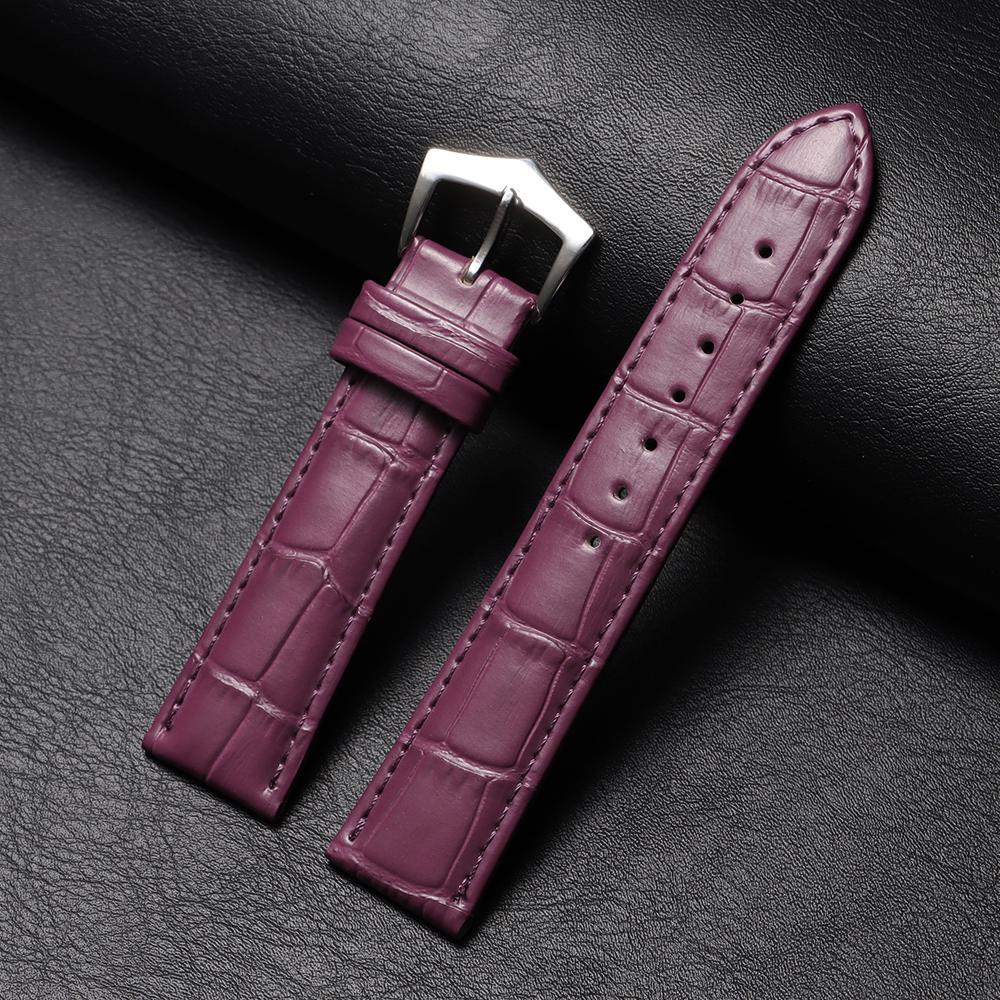 Strap 14mm 16mm 18mm 20mm 22mm High Quality Calfskin Genuine Cowhide Pin Buckle for Men Women Universal Watch Band Accessories