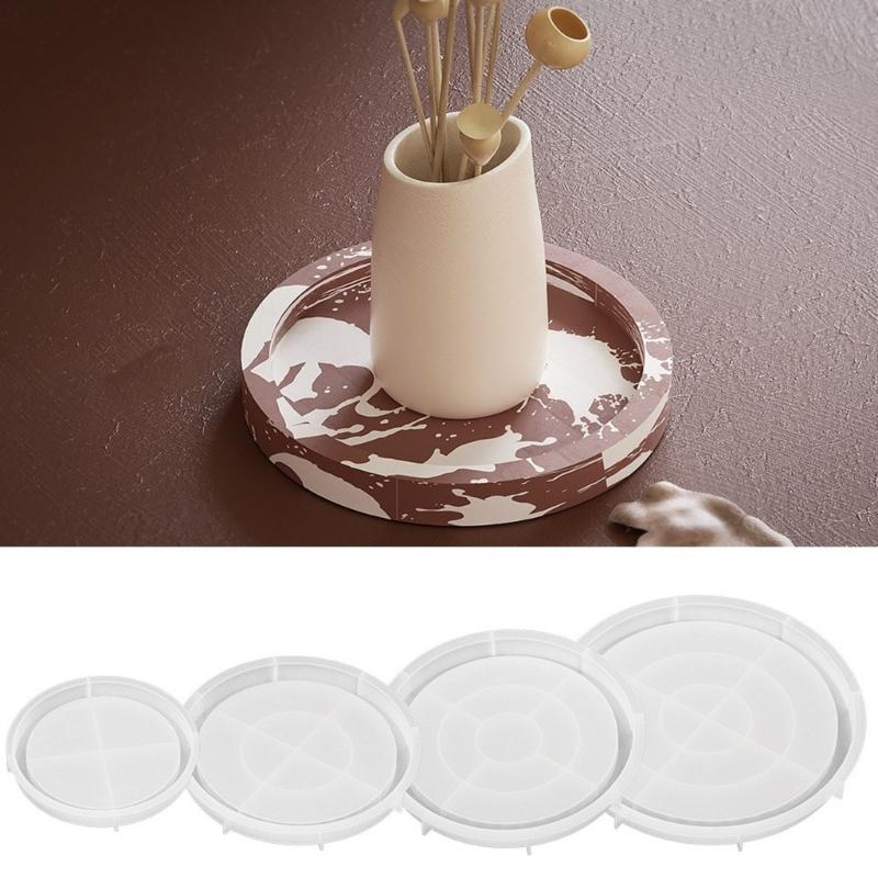 Silicone Plate Molds Silicone Fruit Tray Molds Round Epoxy Resin Casting Molds Suitable for Resin Casting Art Crafts
