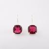 Pink Rubellite Gemstone 925 Sterling Silver Jewelry Handmade Hook Earrings 1" EE-172-2