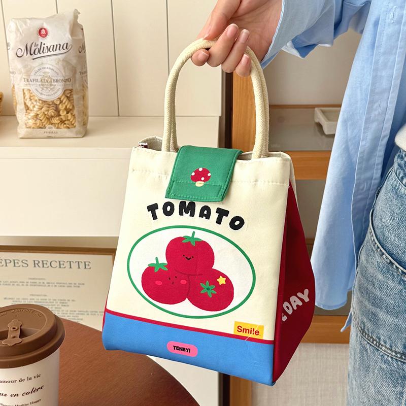 1ks Izolovaná taška na oběd Roztomilá taška na bento Schopný termální nádoba na jídlo Pro kancelářského pracovníka Velkokapacitní taška na oběd pro studenty