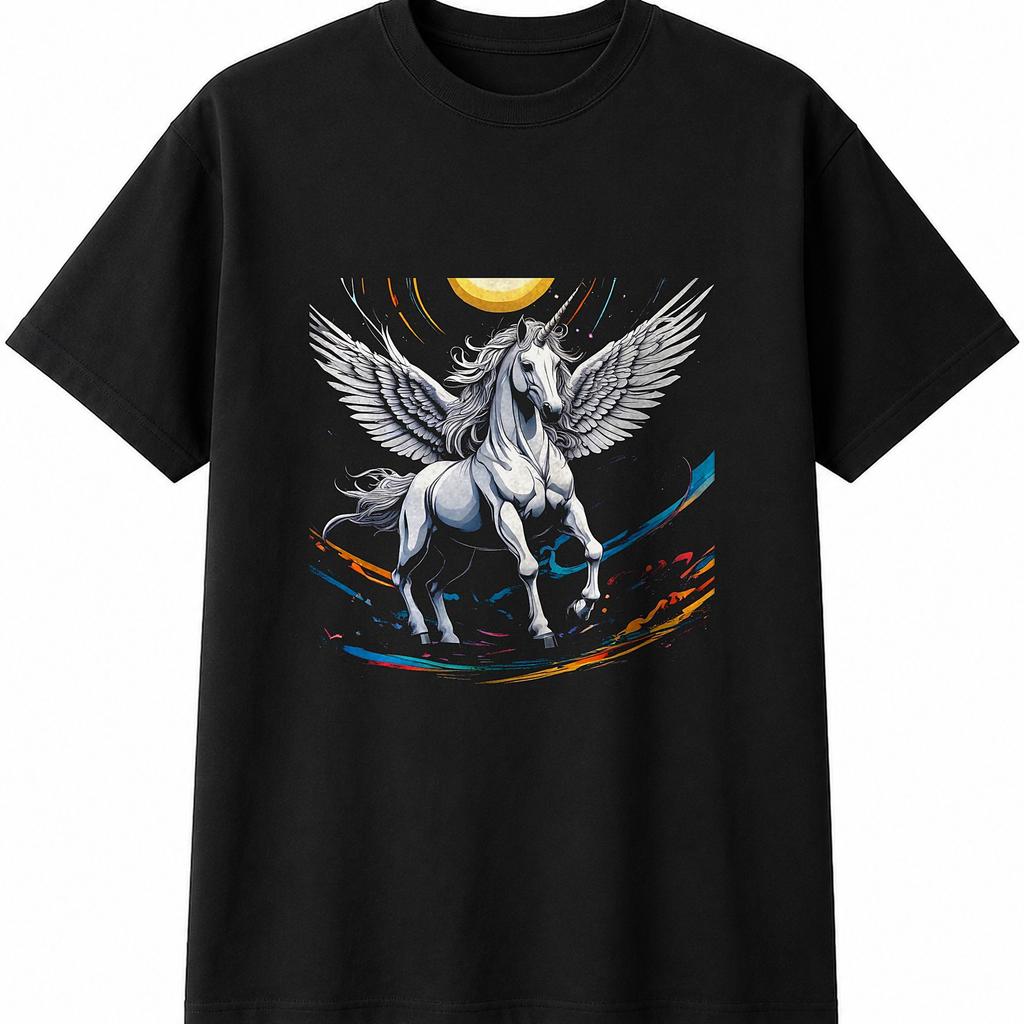 Anime Unicorn Fantasy Mens Womens T-Shirt Mythology Unisex Novelty Gift Tee