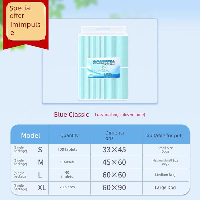 

Dog Diaper Pad Diapers Pet Supplies Toilet Deodorant Absorbent Pad Diaper Thickened 100 Pieces Disposable Diapers Pet Diapers [S] 20 Pieces/Pack