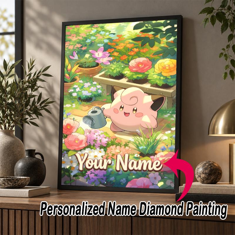 Personalized Jigglypuff Diamond Art Custom Name 5D Diamond Painting Full Drill DIY Craft