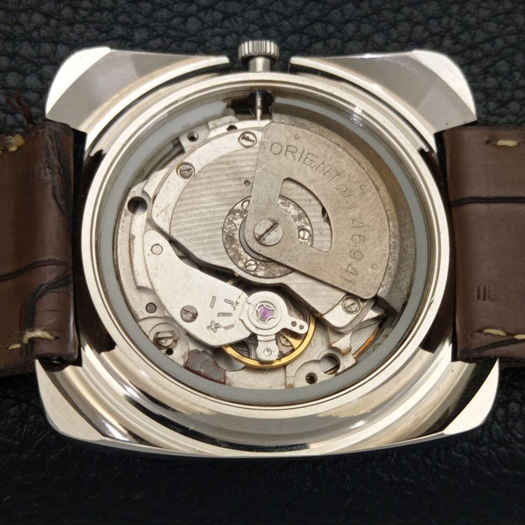 USED JAPAN VINTAGE ORIENT AUTOMATIC 46941 MENS GREEN COLOR DIAL WATCH a702213-5 R123-a702213