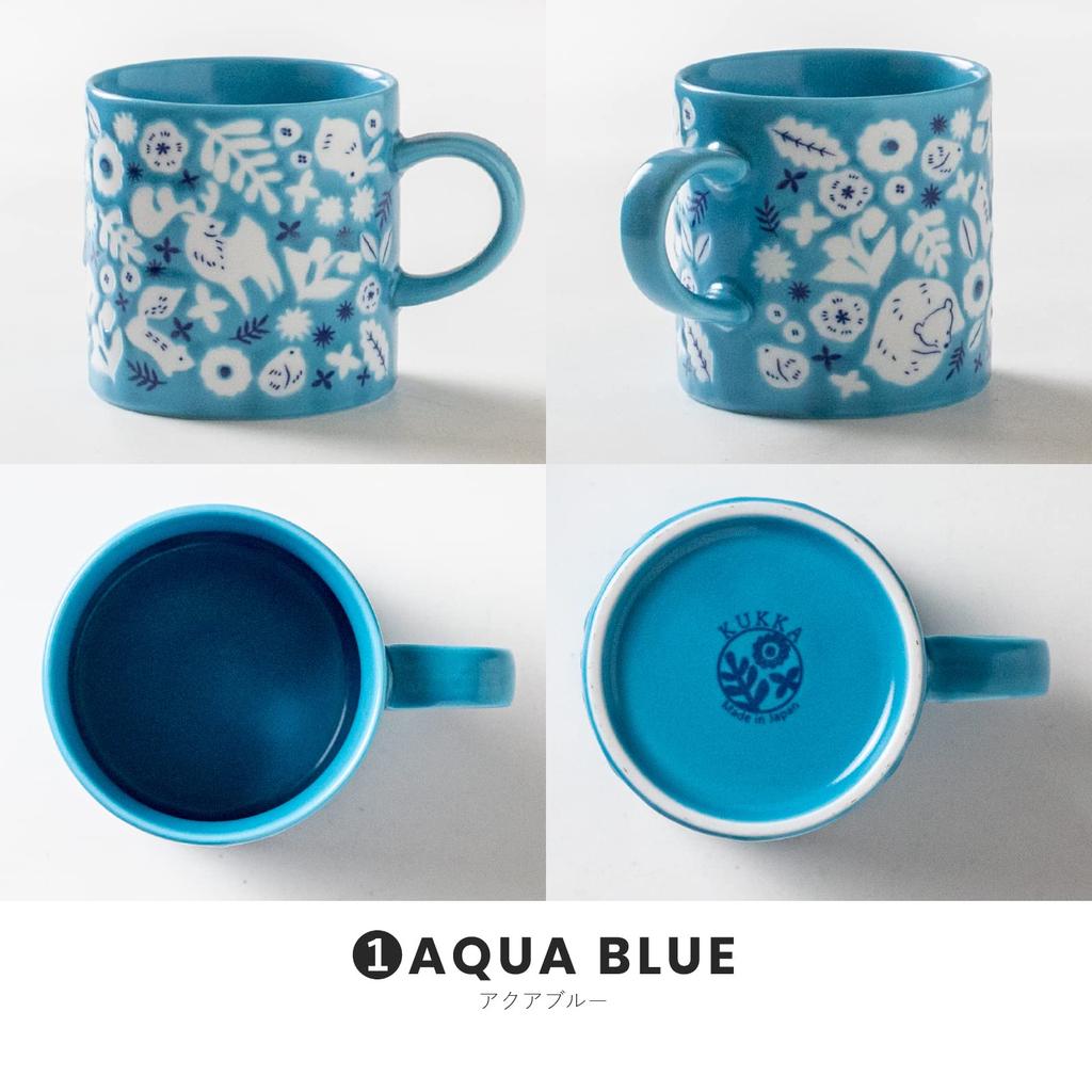 Minoru Pottery (Minorutouki) KUKKA Aqua Blue Mug, 300ml, Lightweight
