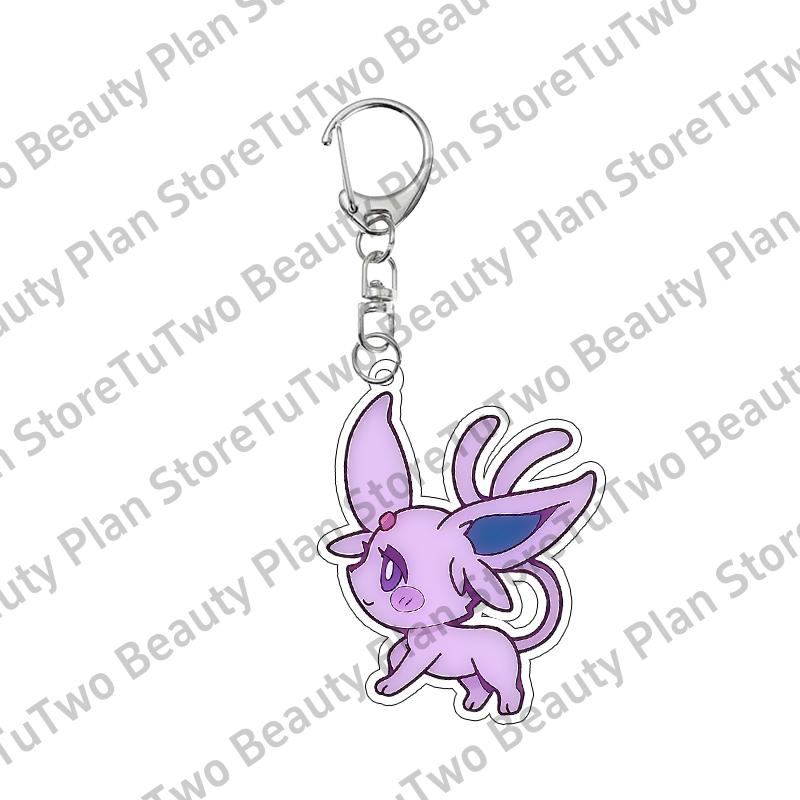 Cartoon Cute Anime Eevee Acrylic Keychain Leafeon Vaporeon Flareon Espeon Sylveon Jolteon Glaceon Bag Pendant Key Ring Gifts Toy