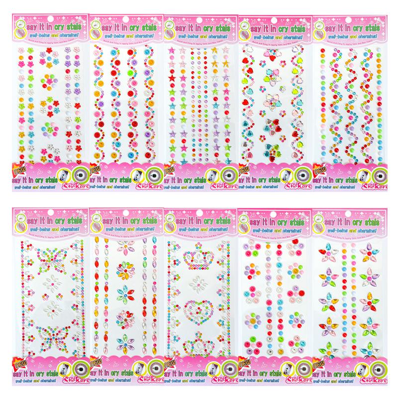 Children's 3D Princess Cartoon Diamond Gem Stickers - Cute Acrylic Crystal Toys
