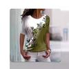 2024 New Women's T-Shirt Fashion Crew Neck Flower Printing Casual Daily Women's Top Summer Trend Loose