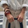 Ingemark 5 Styles Boho Brown Resin Acrylic Bangles for Women Y2K Geometric Irregular Wide Charm Bracelets Party Jewelry Gift New