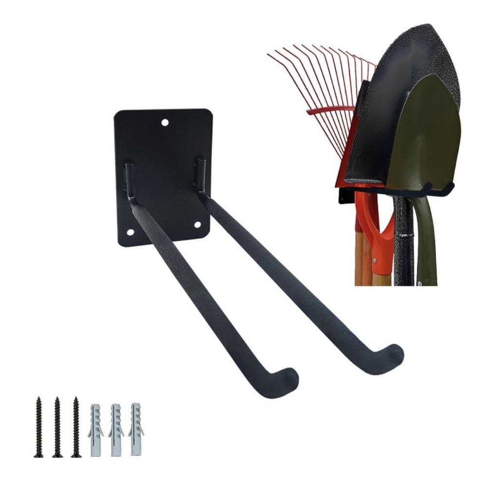 Wall Hook Gardening Tool Storage Rack Wall-mounted Sturdy Metal Shovel Organizers Large Capacity Multifunctional
