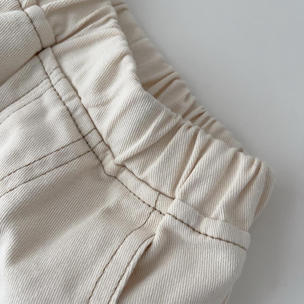 Baby Boys' Solid Color Casual Jeans - Korean Style, Soft & Versatile for Spring/Autumn