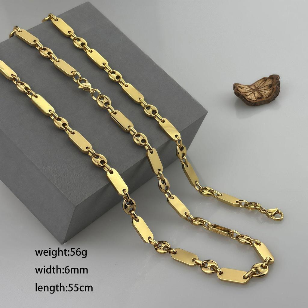 Handmade Emperor Chain Fashion Necklace - Large Hole Smooth Stainless Steel