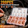 Boxed 111PCS Copper Flat Washers Sealing Ring Gasket O Ring Kit M1 M6 M8 M11 M11 M11 Oil Seal Set Assortment