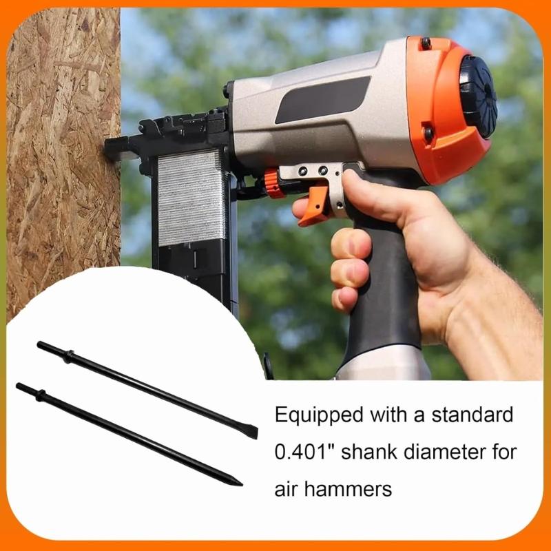 Demolitions Chisels Set with Round Collar 14Inch Length Pneumatic Cold Chisels for Tile Concrete Removal