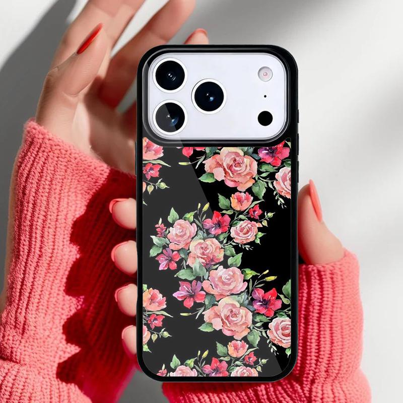 

Чехол для телефона Полуночный цветочный букет для iPhone 17 Air 16e 15 14 13 Pro Max Задняя крышка для 12 11 Pro Coque iPhone17 Pro