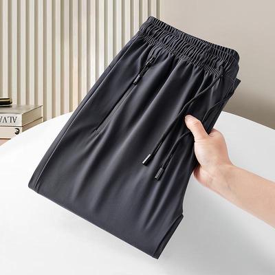 Men's Summer Ice Silk Quick-Dry Casual Sports Pants - Lightweight, Thin, and Large Size Available