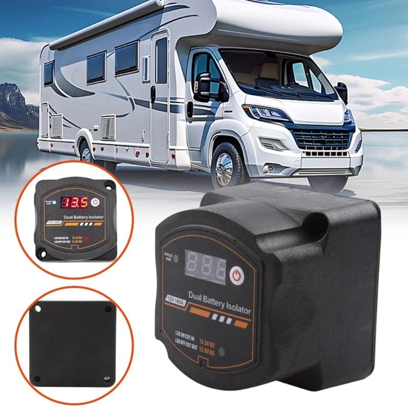 Waterproof Car Relays Voltage Setting 12V 140A Double Battery Isolator Digital Voltage Sensitive Relays LCD Display