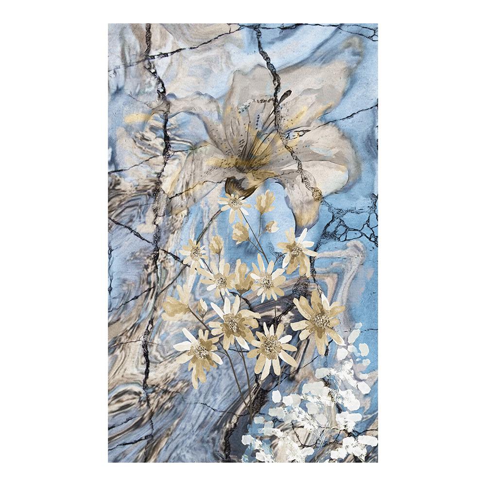 Modern  Blue Lilies Abstract Painting Wall Art Colorful Flowers Canvas Decorative Picture Poster Living Room Bedroom Home Room Decor Artwork