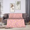 Pink Daisy Flower Seamless Pattern Blankets Adults  Flannel Throw Blanket For Chair Sofa Bed Soft Cozy Custom Quality Bedspread
