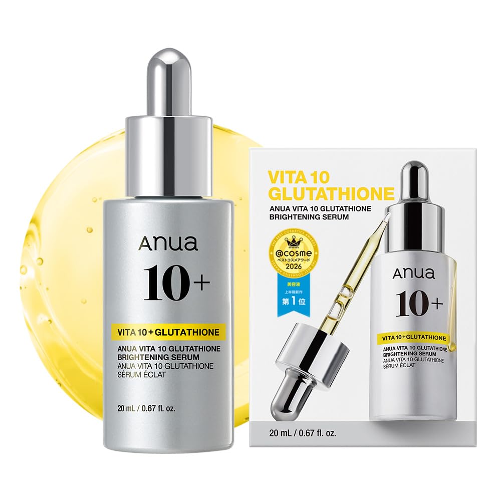 ANUA Vitamin 10 Glutathione Serum 20ml Pores Exfoliation Skin Tone Transparency Moisture Radiance Firmness Texture Panthenol Niacinamide CICA Dry