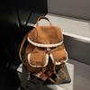 Schoolbag Suede Backpack Bag Women's 1011 New Autumn and Winter Korean Version Niche Lamb Wool Backpack Temperament Commuting Light Schoolbag