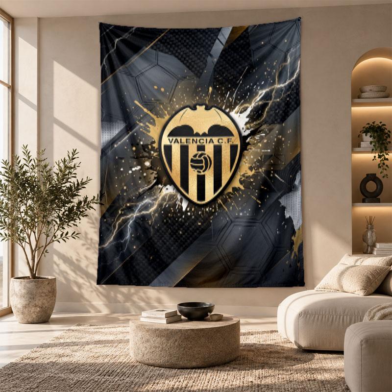 Decorative Tapestry,Valencia FC Printed Wall Art, Lightweight Wall Hanging For Bedroom Background